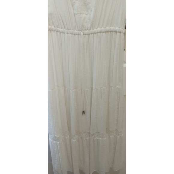 Fyve Womens Sleeveless Maxi Dress Sz 1X Tiered White Cottagecore Boho PeasantNWT - Picture 9 of 9